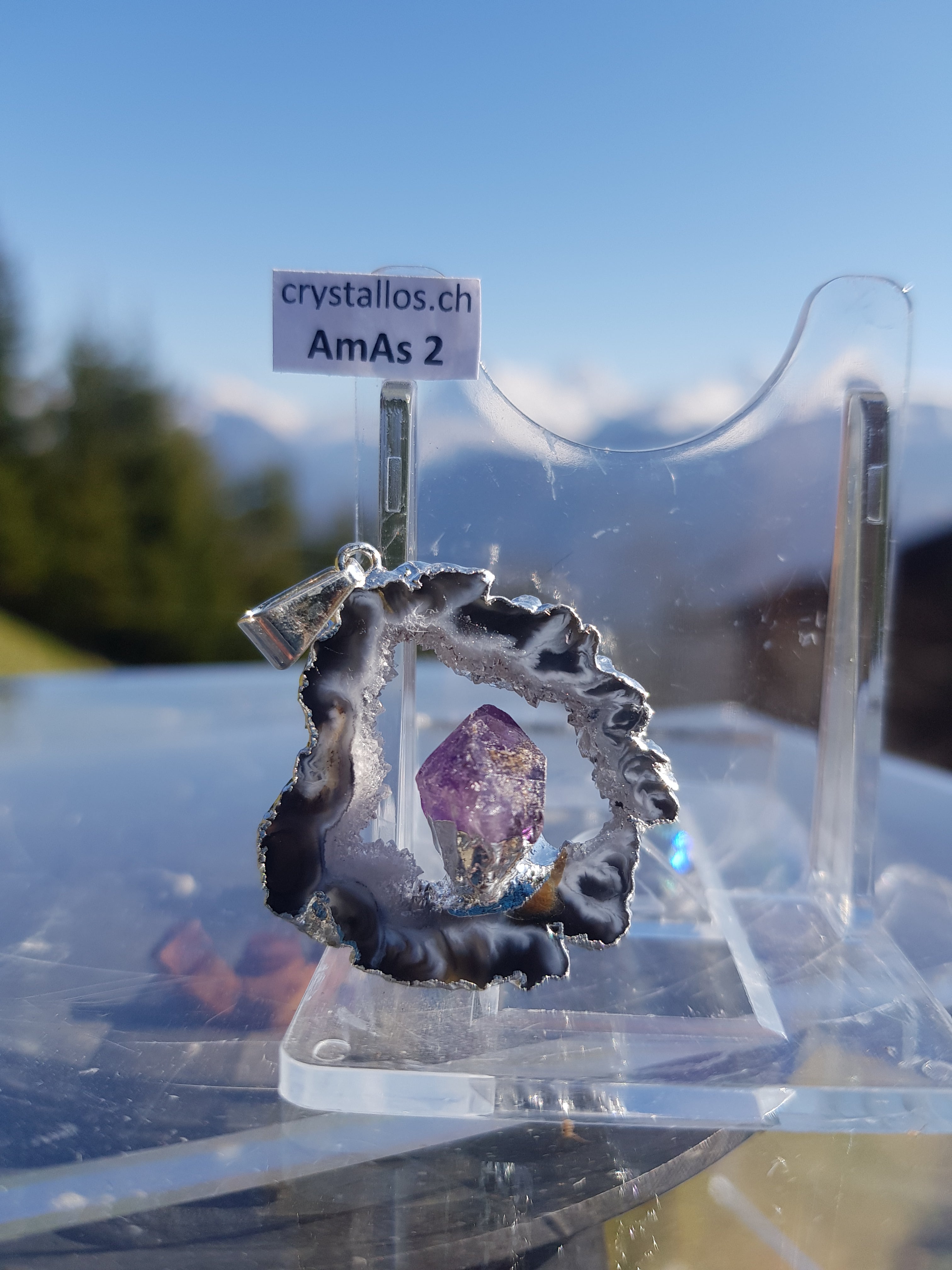 Achat Anhänger mit Amethyst