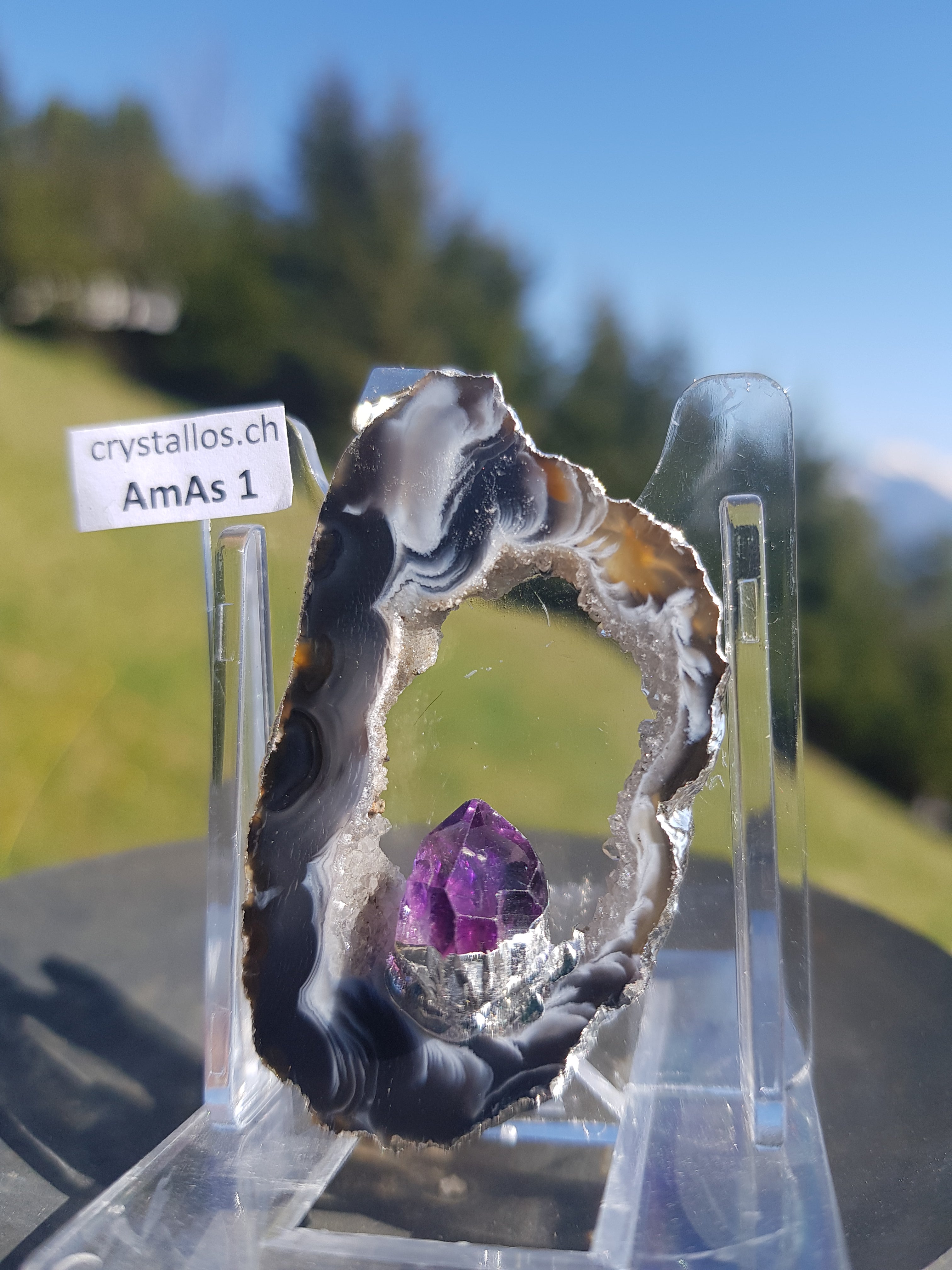 Achat Anhänger mit Amethyst