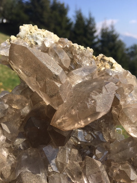 Gwindel Rauchquarz Stufe mit 2 GwindelmGWS 015